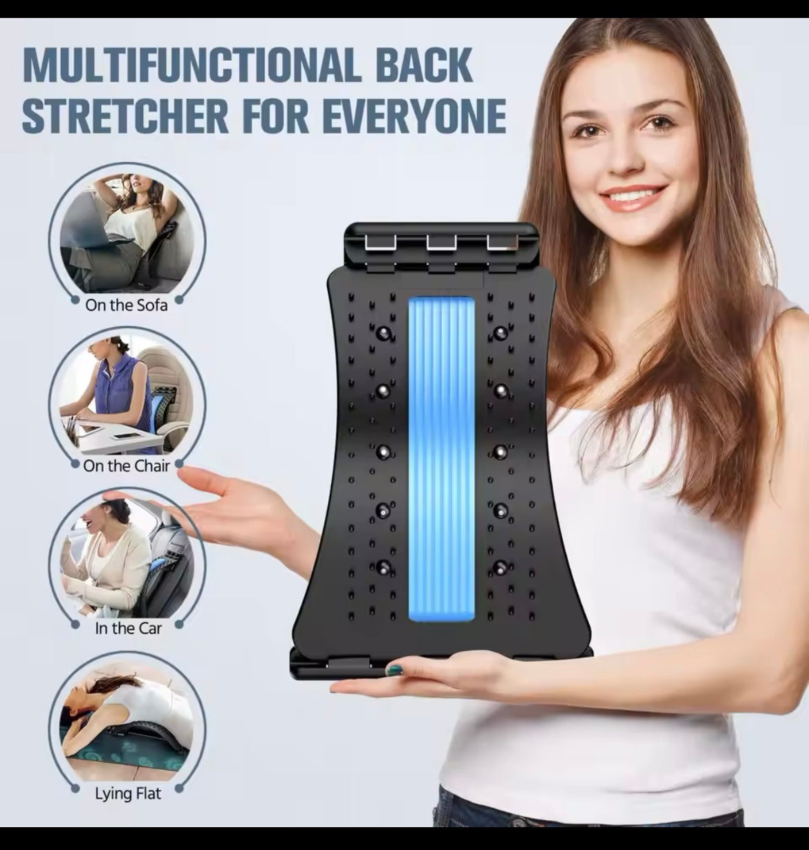 LUMBAR ZEN  Corrector, ejercitador lumbar ,masajeador y descarga muscular.